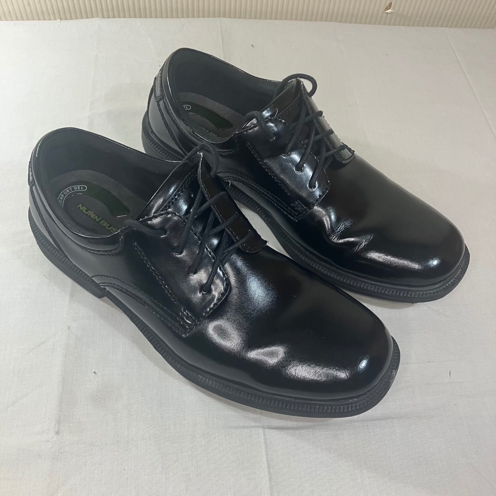 Nunn Bush KORE Mens 12M Black Leather Plain Toe Oxford Shoes 84358-001